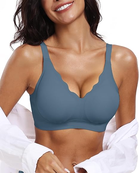 Scalloped Wireless Push Up Bras
