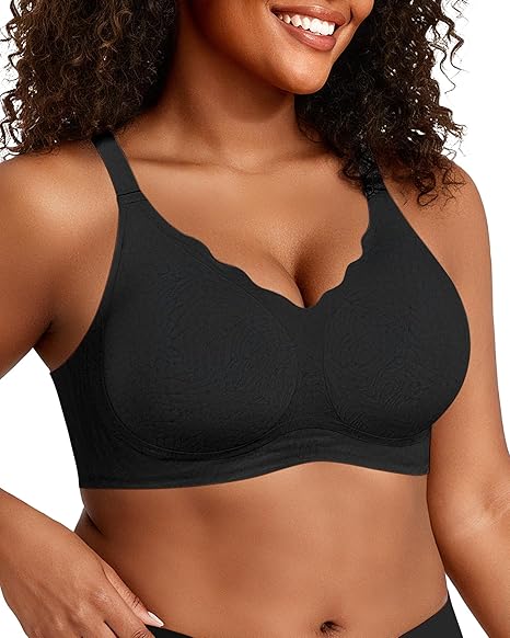 Scalloped Wireless Push Up Bras